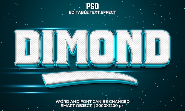 Dimond 3d 편집 가능한 텍스트 효과 프리미엄 Psd 배경