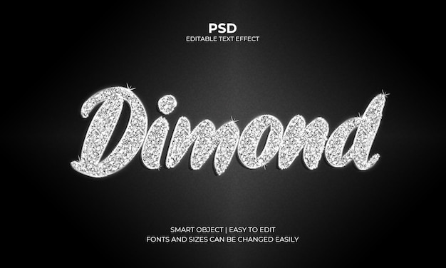 Редактируемый текстовый эффект Dimond