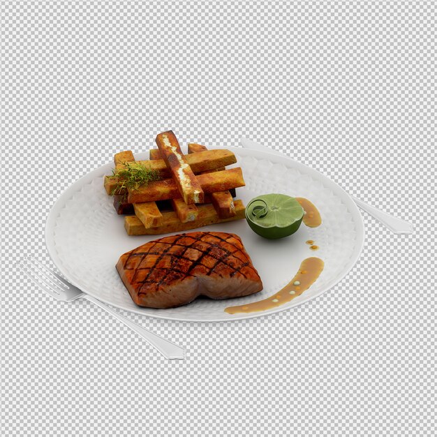 Diner plate 3d render