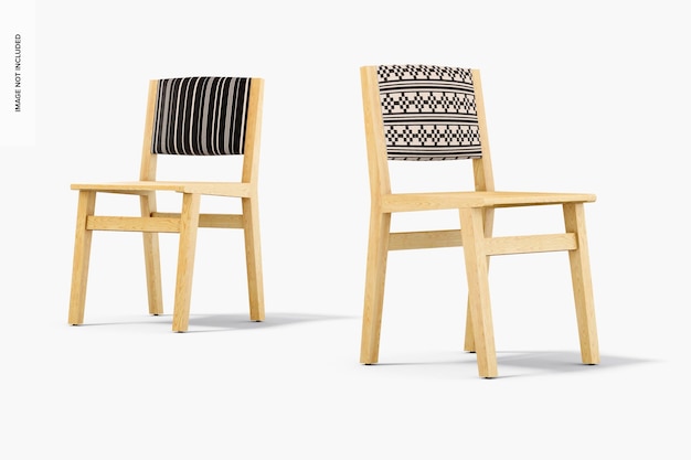 PSD dining armless chairs mockup, side view
