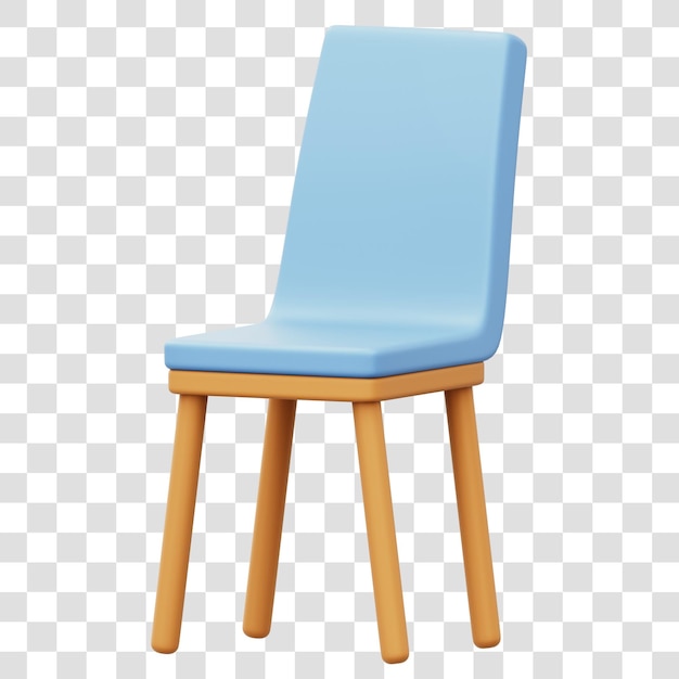 dining chair 3d rendering icon isolated transparent background