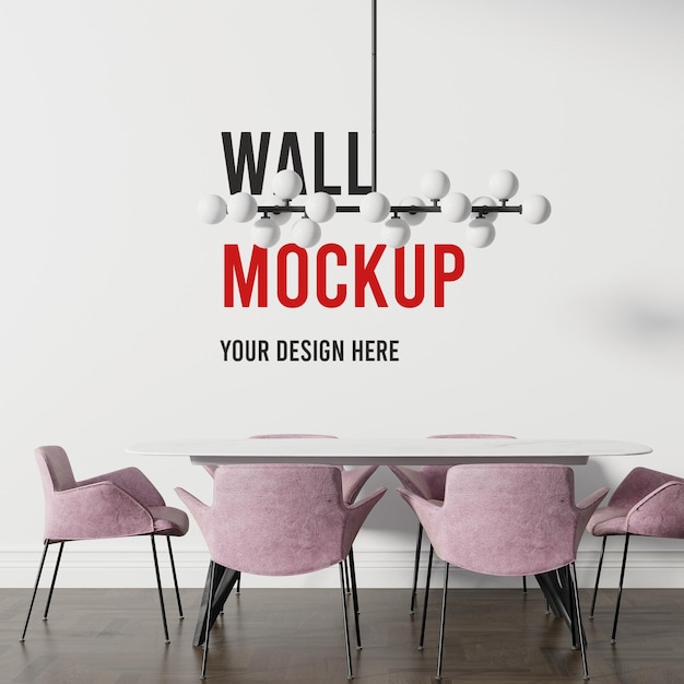 Dining room empty wall mockup