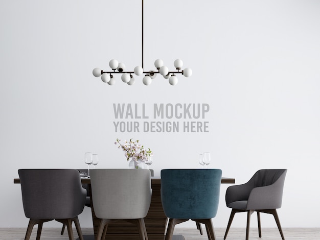 PSD dining room wallpaper mockup