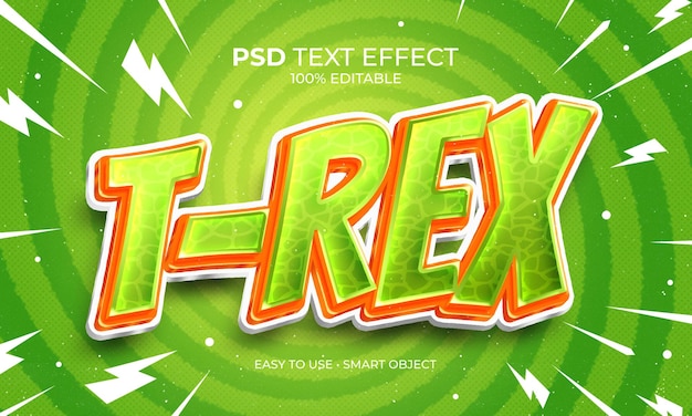 PSD dino t-rex effetto testo