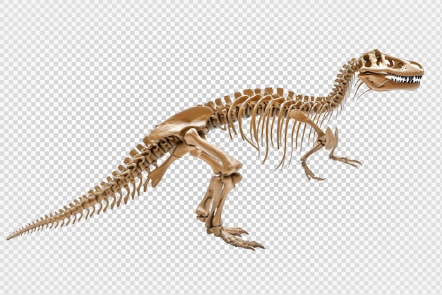 PSD dinosaur bone fossil isolated on transparent background generative ai