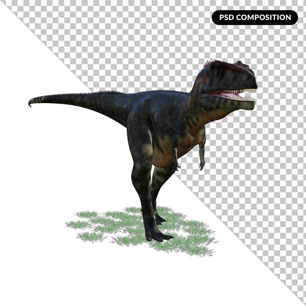 PSD rendering 3d isolato dinosauro