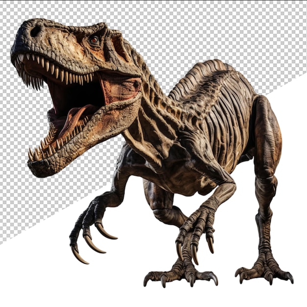 PSD un dinosauro con una testa marrone e uno sfondo bianco