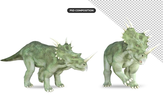 PSD dinosaurus 3d-rendering illustraties