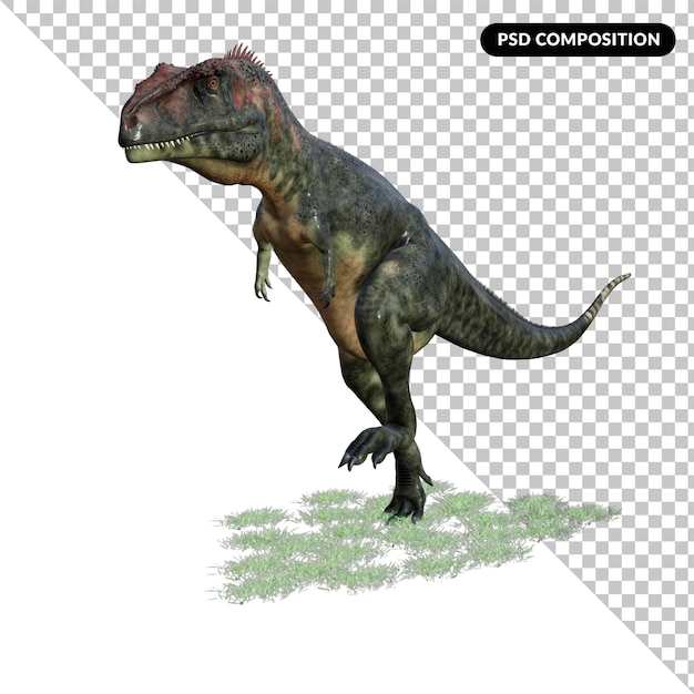PSD dinozaur na białym tle renderowania 3d