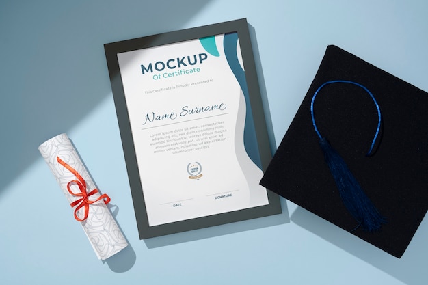 PSD progettazione del mockup della cornice del diploma