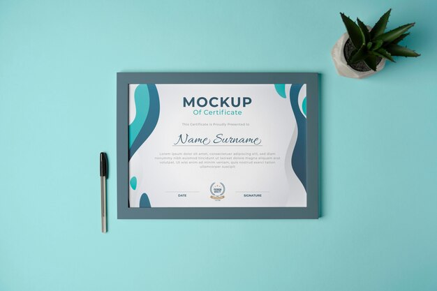 PSD diploma frame mockup design