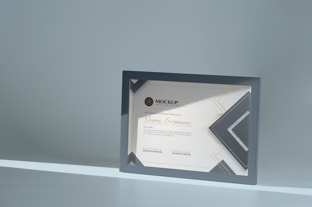 Diploma frame mockup design