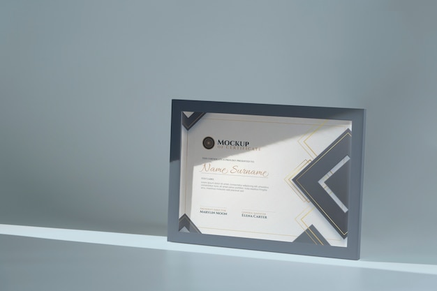 PSD diploma frame mockup design