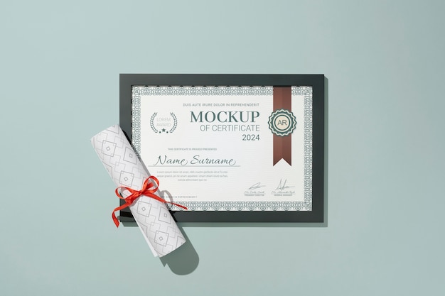 Diploma frame mockup ontwerp