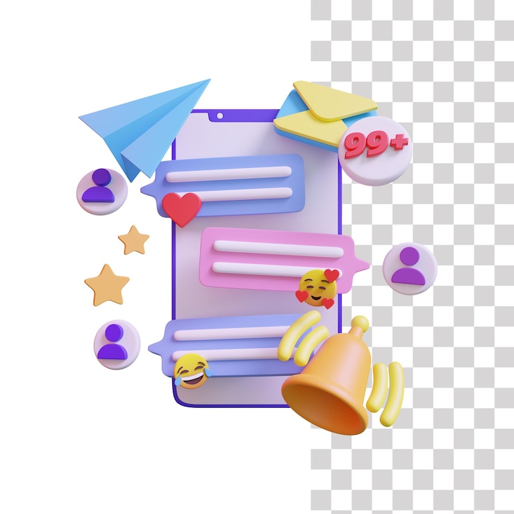 PSD direct message 3d illustration