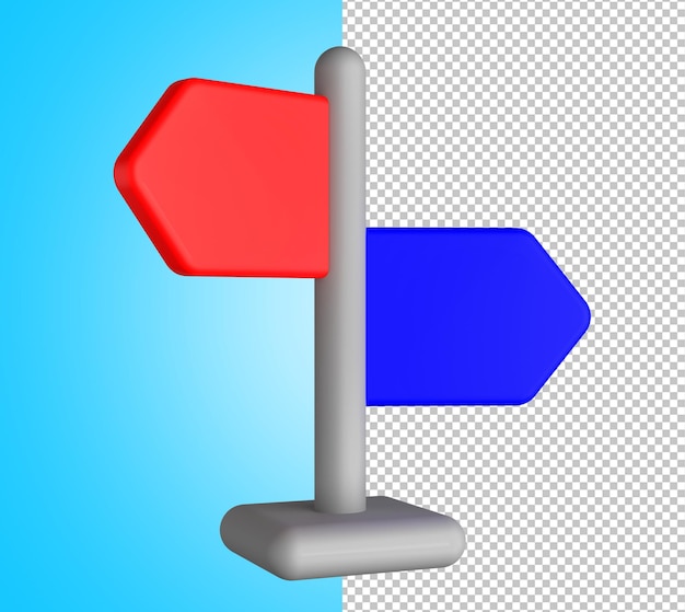 PSD direction sign board 3d