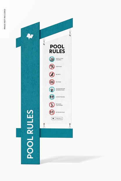 directional park sign mockup, front view