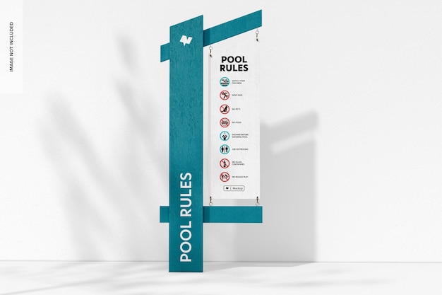 PSD directional park sign mockup, perspective