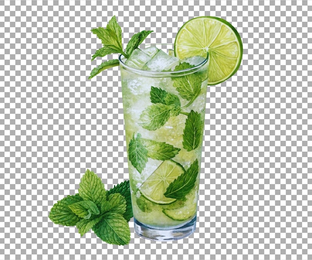 Directly Above Shot Of Mojito Glass On