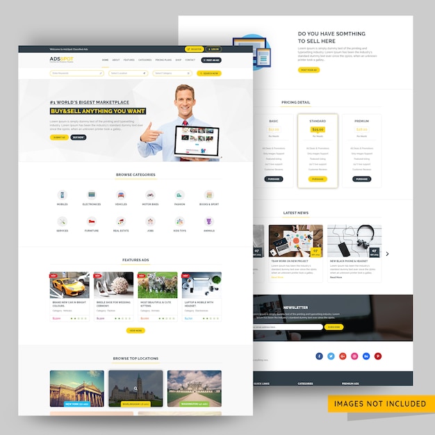 Directoryvermelding en advertentiepagina webpagina premium psd
