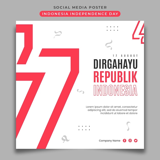 Dirgahayu Indonezja Projekt Szablonu Plakatu Mediów Społecznościowych