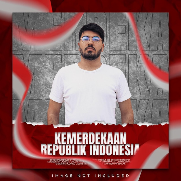 PSD dirgahayu merdeka republik indonesia social media post template