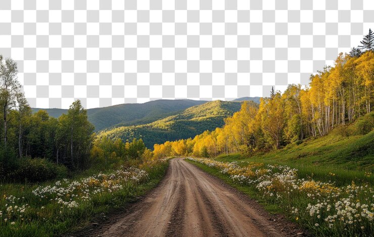 PSD dirt road on mountain sky landscape mountains