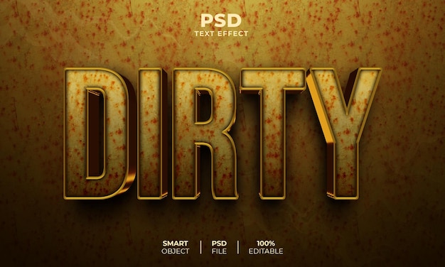 Dirty 3D editable text effect