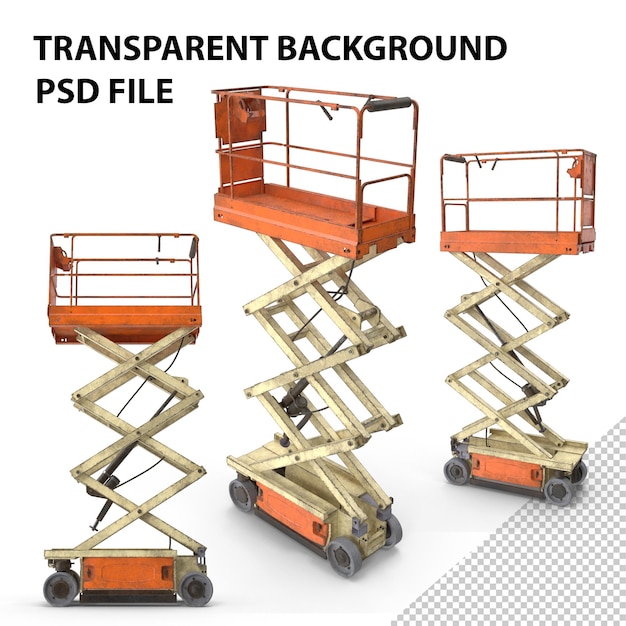 PSD dirty raised scissor lift png