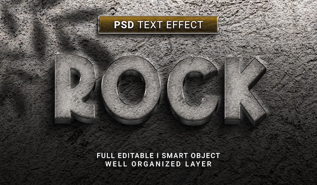 PSD 汚い岩の 3 d スタイルのテキスト効果