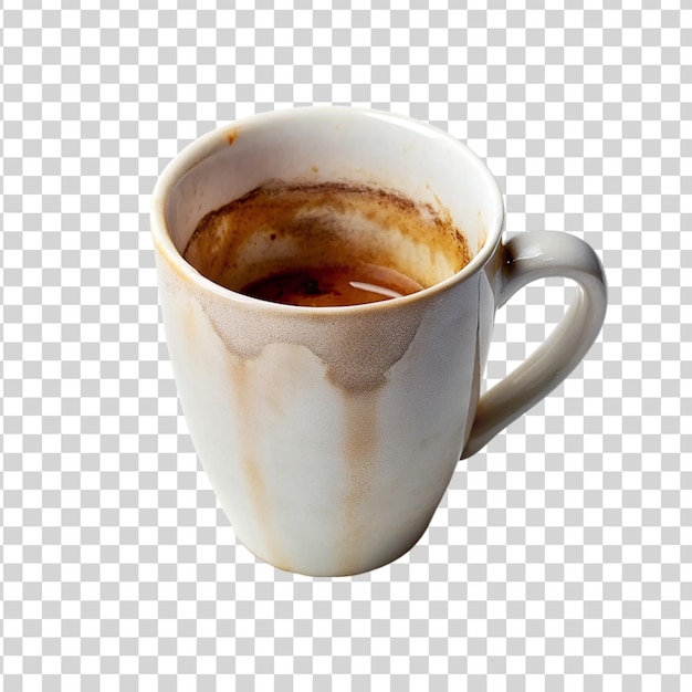 Dirty white cup isolated on transparent background