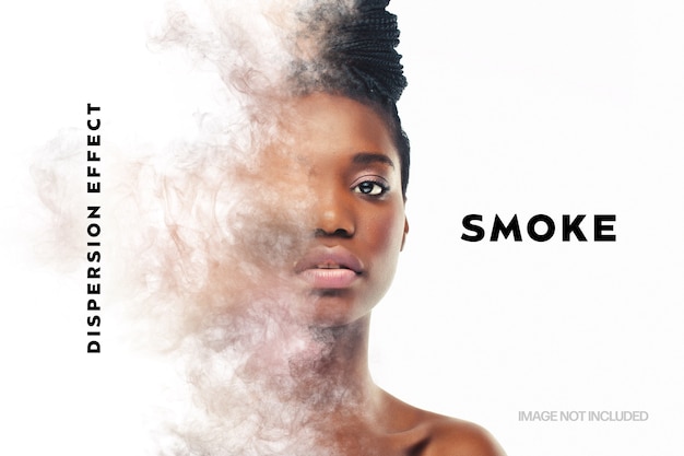 PSD disappearing smoke photo effect template