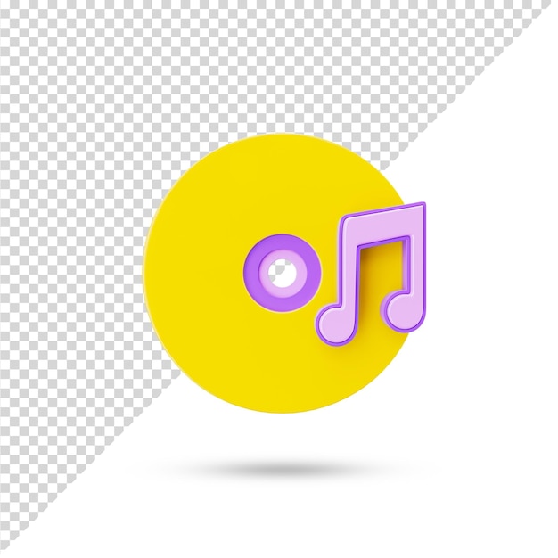 Icona del disco 3d su sfondo trasparente. simbolo 3d e segno. moderno e minimalista
