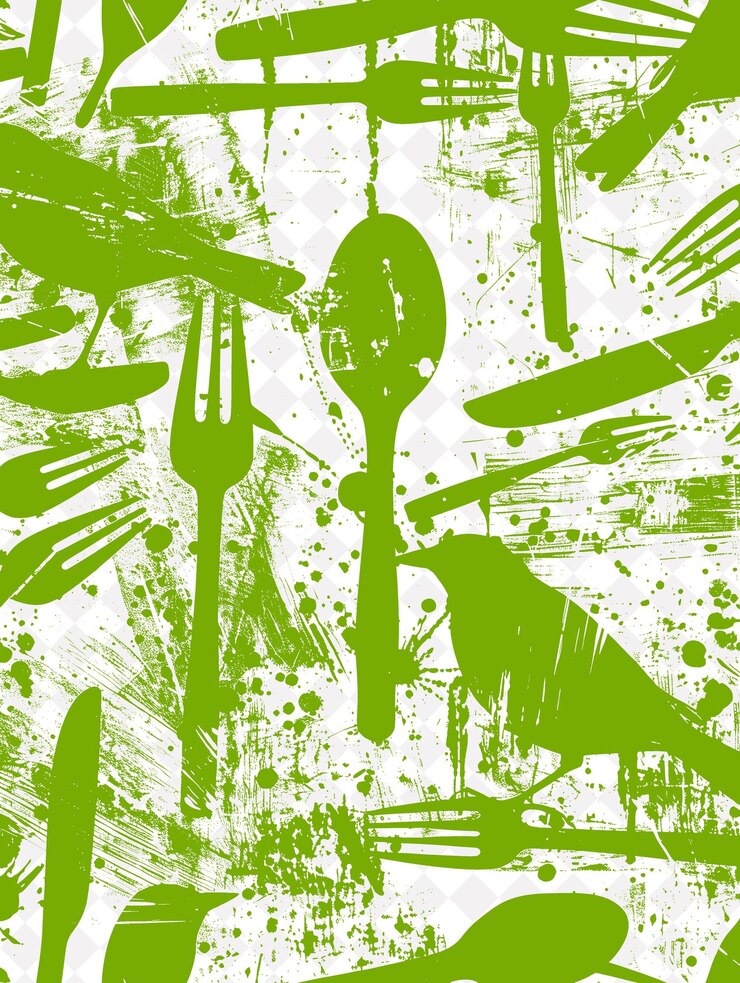 PSD discarded utensils with stained and greasy textures and bird creative texture background designs