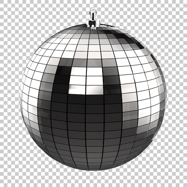 PSD disco ball isolated on transparent background 3d rendering illustration