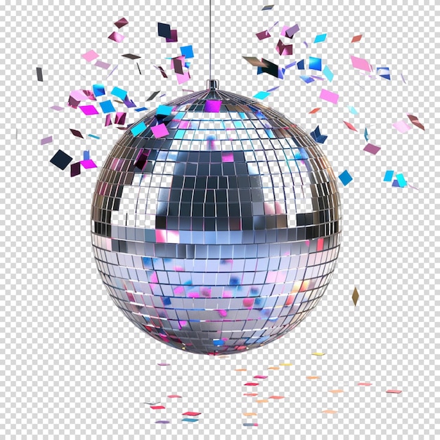 Disco ball isolated on transparent background