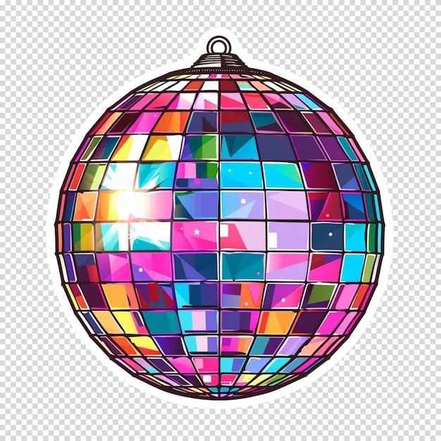 Disco ball isolated on transparent background