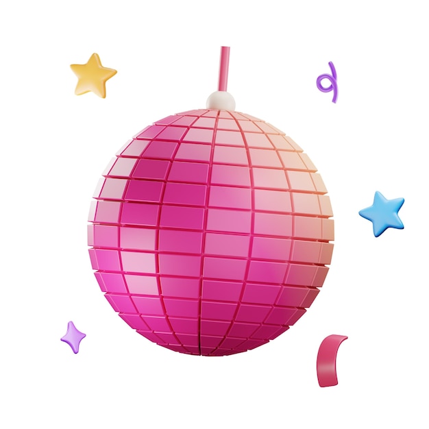 PSD disco ball party 3d icon sparkly