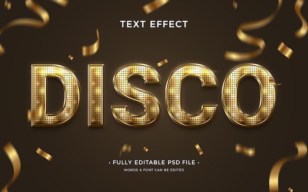 PSD design effetto testo palla da discoteca