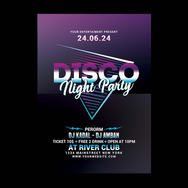 Disco night party flyer 1