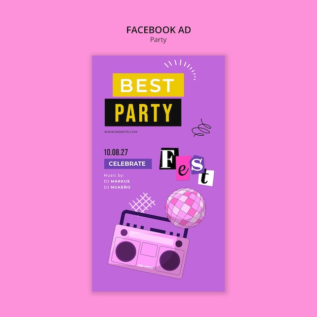 Disco night party template