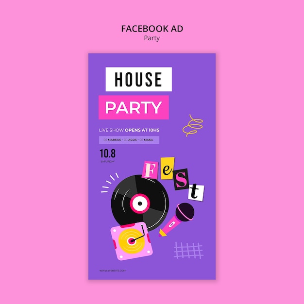 Disco night party template