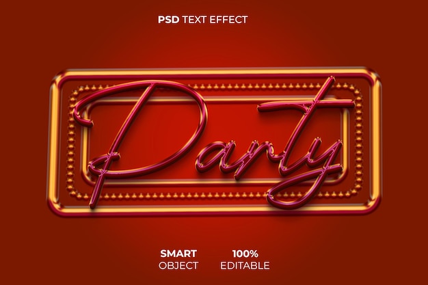 Disco party 3d editable text effect