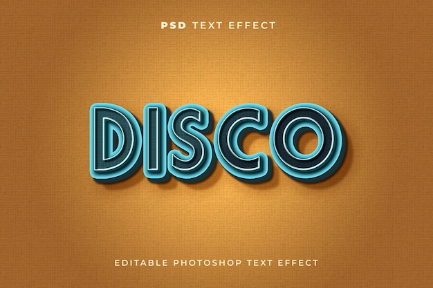 Disco text effect template with vintage style