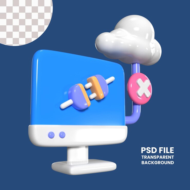 PSD disconnected 3d illustration icon