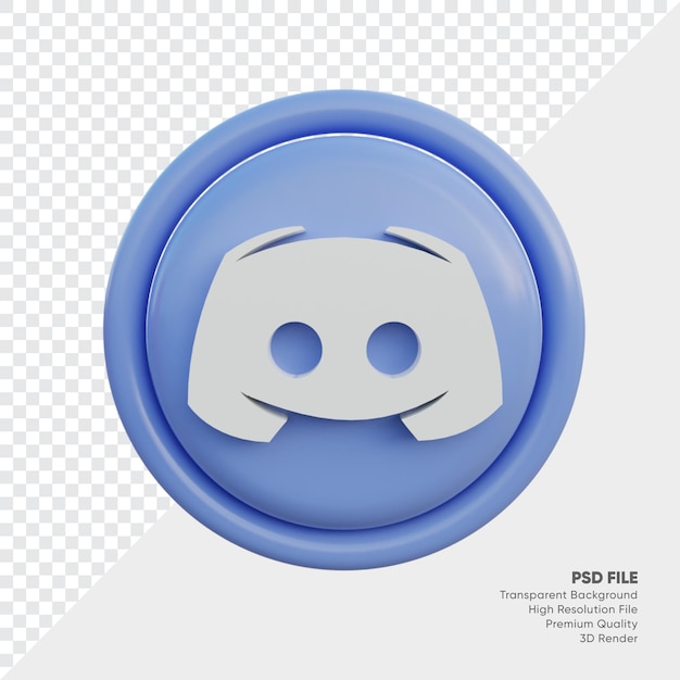 Discord 3d style logo concept icon in round isolated