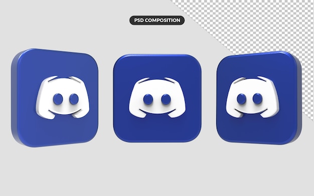 Discord icon 3d rendering