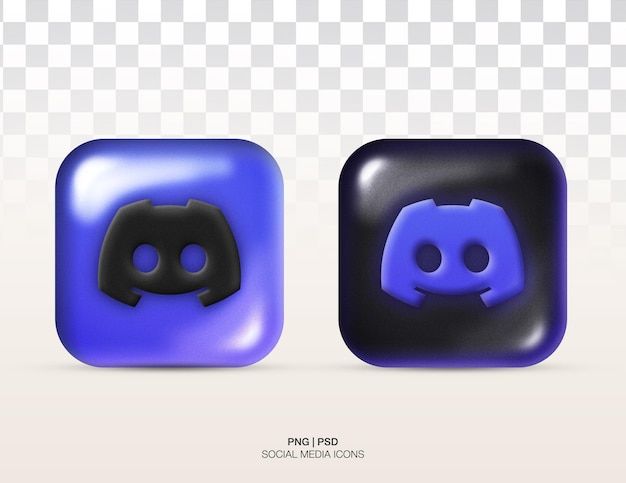 PSD discord icon with transparent shadow