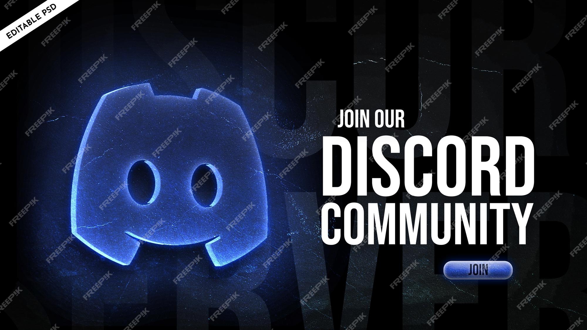 Banner promocional do servidor discord com ícone 3d