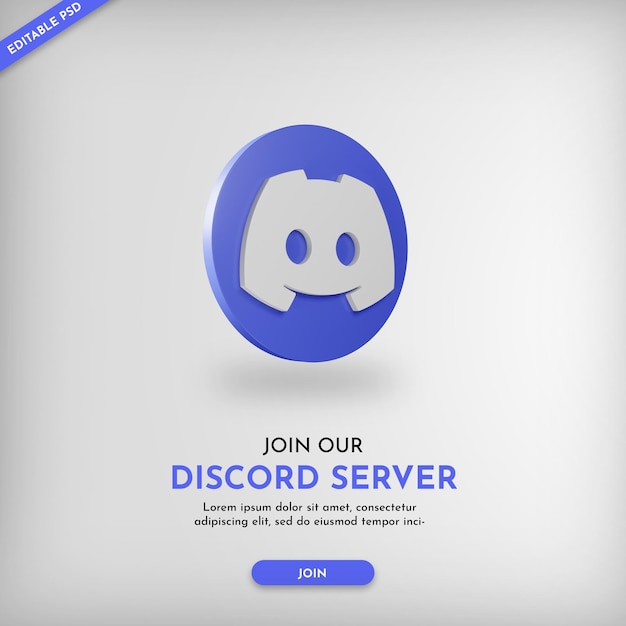 Discord server promo banner met 3d-pictogram